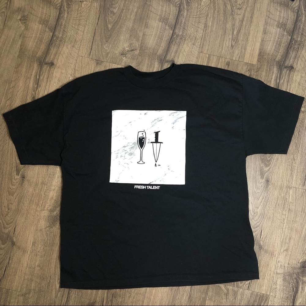 Mens 100% cotton Freshtalent black T-shirt